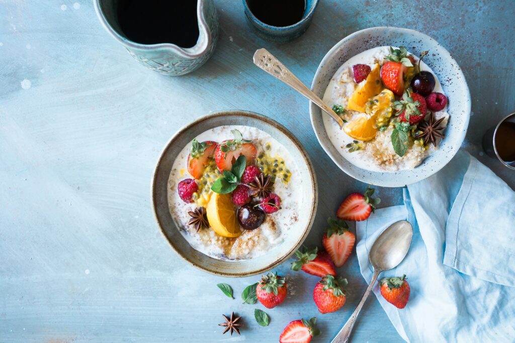 Healthy breakfast as part of the morning habits of successful people